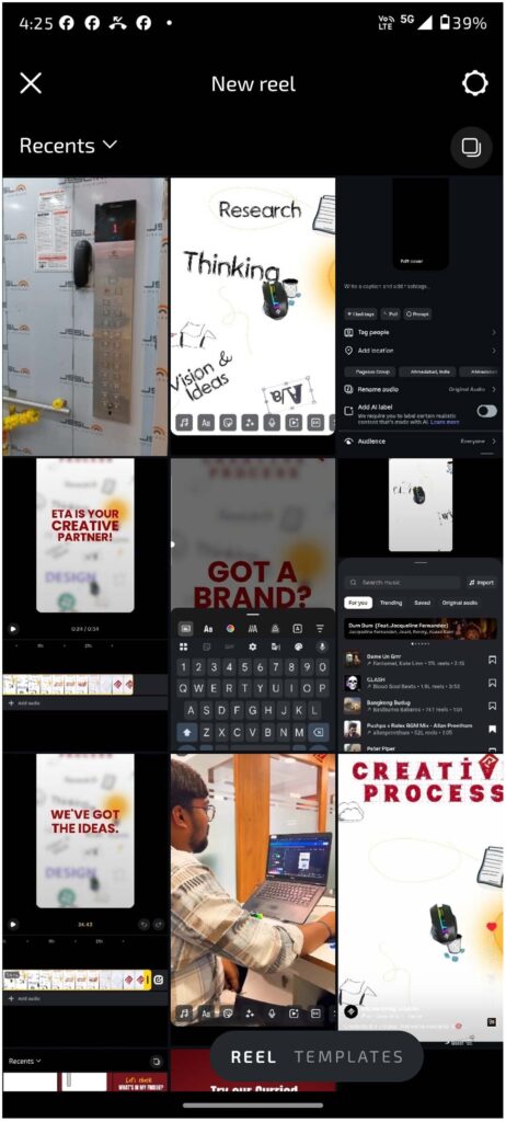 Choose Your Video Clips: New or Existing in instagram